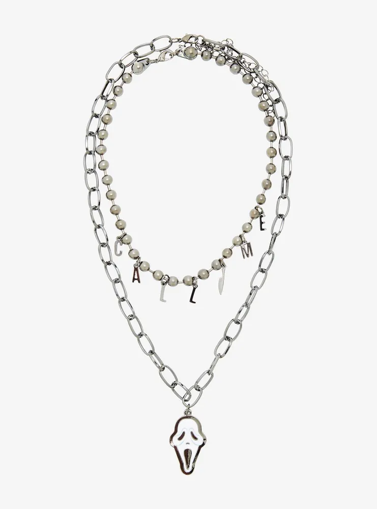 Scream Ghost Face Call Me Chain Necklace Set