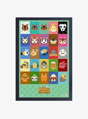 Nintendo Animal Crossing New Horizons Character Icons Framed Wood Wall Art