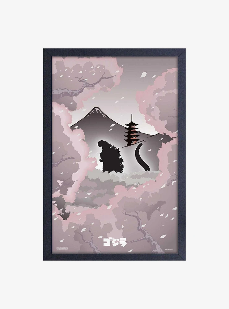 Godzilla Blossoms Framed Wood Wall Art