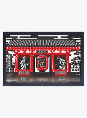 Godzilla Dojo Framed Wood Wall Art