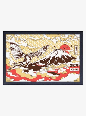 Godzilla Fuji Framed Wood Wall Art