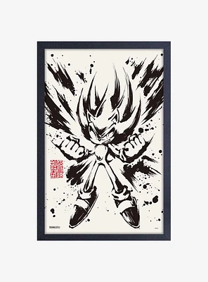 Sonic the Hedgehog Inked Super Sonic Framed Wood Wall Art