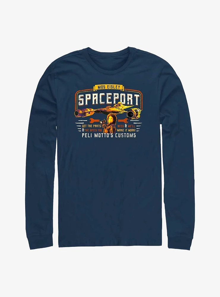 Star Wars Book Of Boba Fett Peli Motto's Customs Long-Sleeve T-Shirt