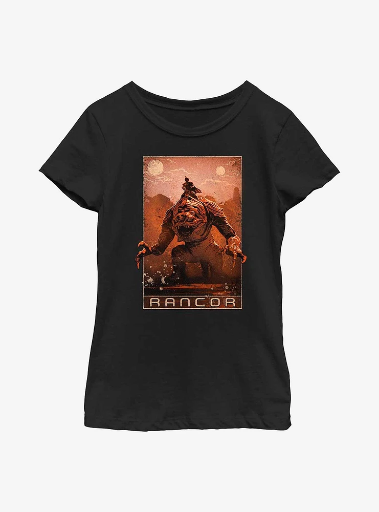 Star Wars Book Of Boba Fett Rancor Youth Girls T-Shirt