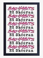 Ed Sheeran Bad Habits Repeat Framed Wood Wall Art
