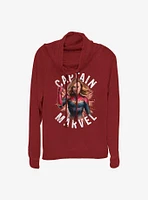 Marvel Captain Cap Burst Girls Cowl Neck Long Sleeve Top