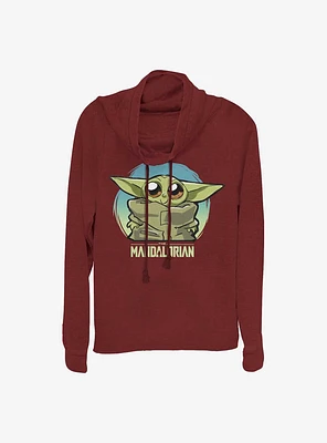 Star Wars The Mandalorian Cute Baby Girls Cowl Neck Long Sleeve Top