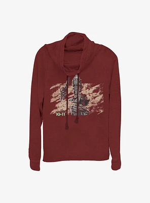 Star Wars The Mandalorian IG-11 Droid Girls Cowl Neck Long Sleeve Top