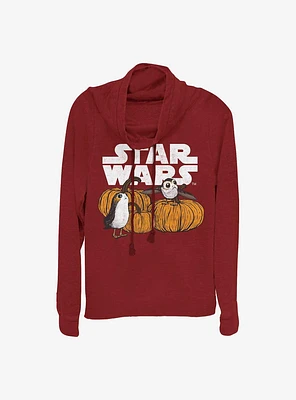 Star Wars: The Last Jedi Pumpkin Patch Porg Girls Cowl Neck Long Sleeve Top