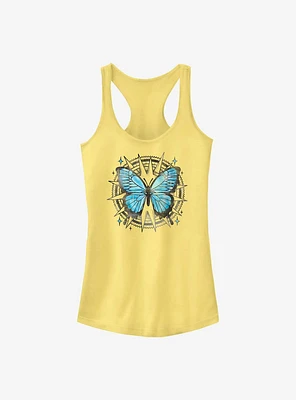 Watercolor Blue Butterfly Girls Tank