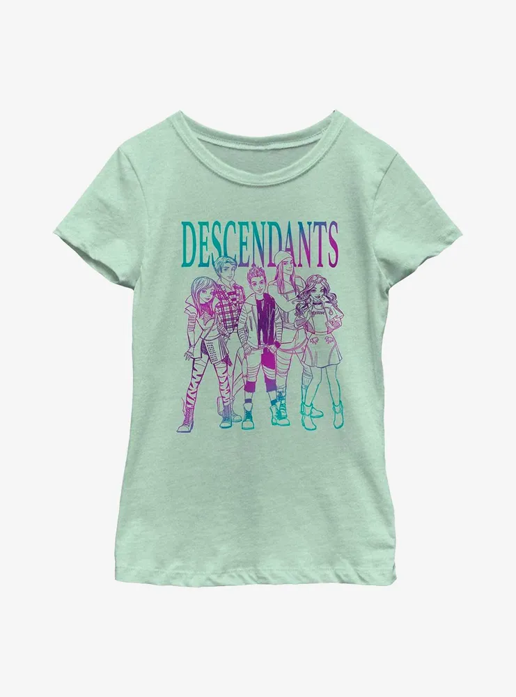 Disney Descendants Sketch Group Youth Girls T-Shirt