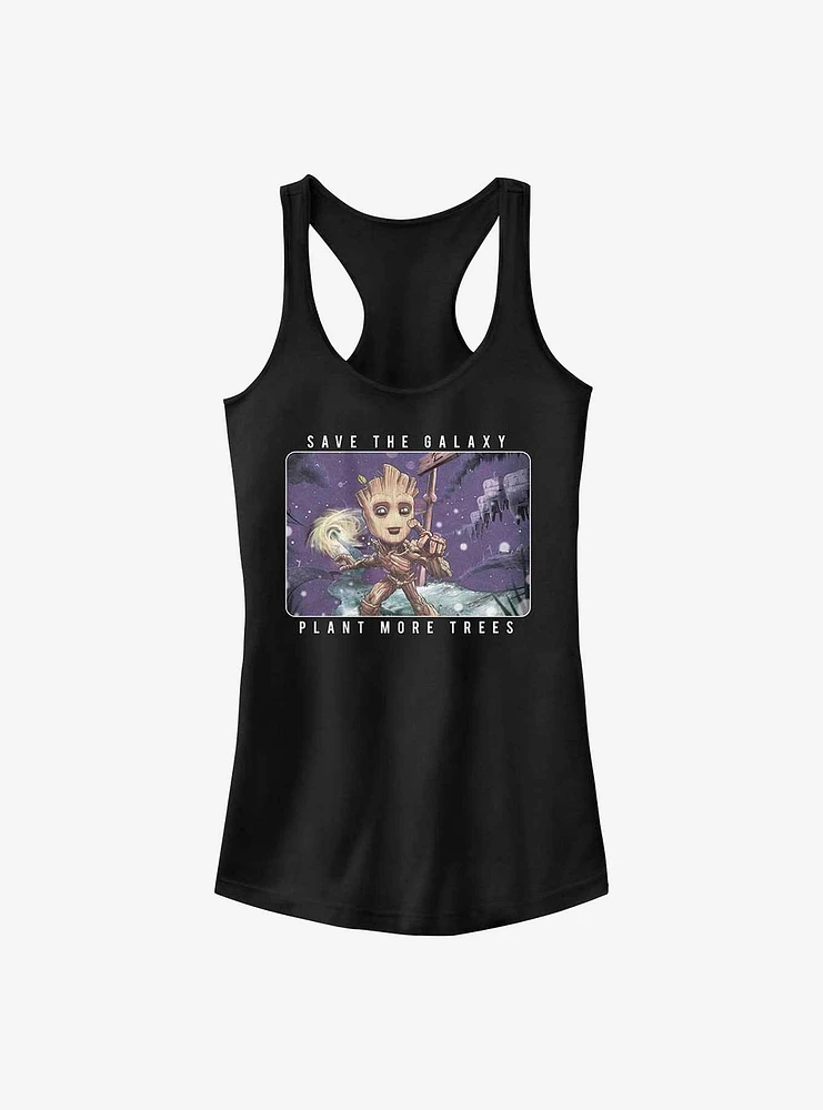 Marvel Guardians of the Galaxy Earth Day Groot Plant Trees Girls Tank