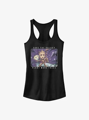 Marvel Guardians of the Galaxy Earth Day Groot Plant Trees Girls Tank