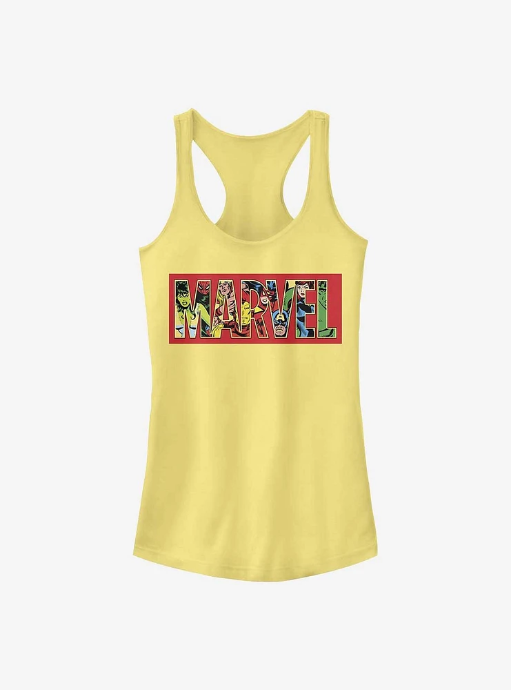 Marvel Logo Character Fill Girls Tank