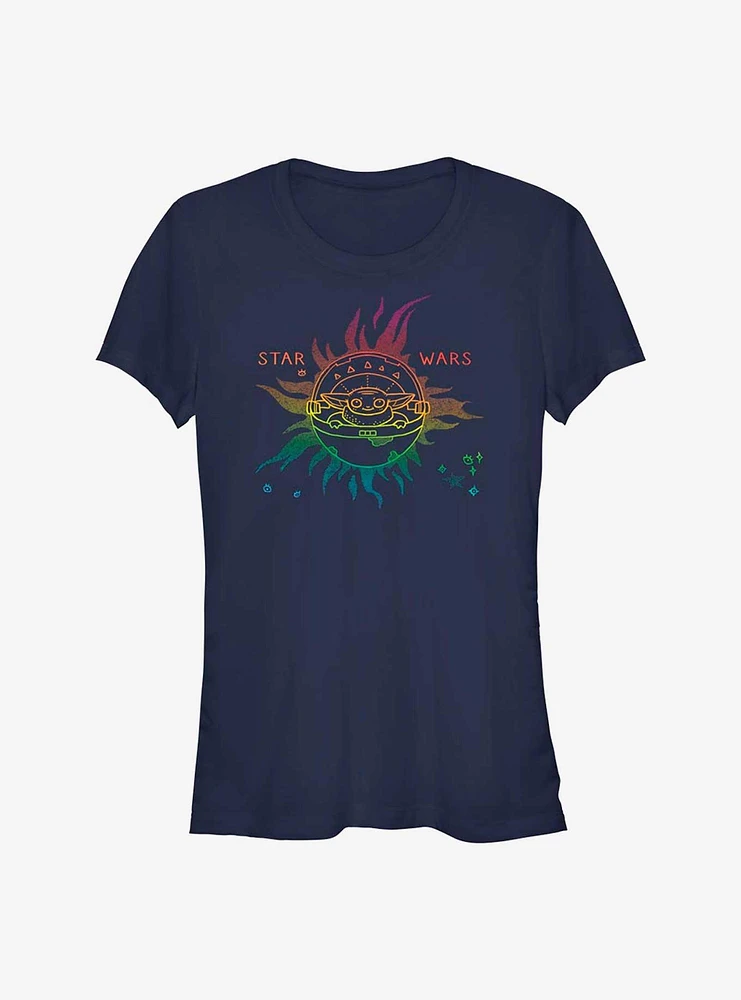 Star Wars The Mandalorian Celestial Sun Grogu Girls T-Shirt