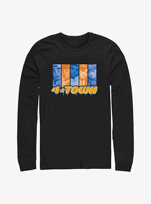 Disney Pixar Turning Red 4Town Drip Logo Long Sleeve T-Shirt