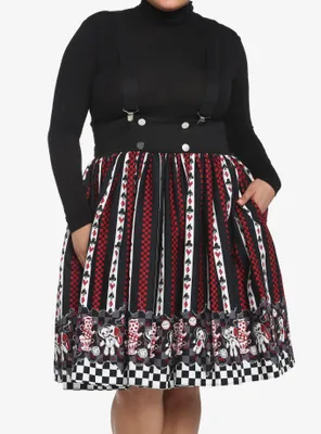 Mad Tea Party Stripe Suspender Skirt Plus Size