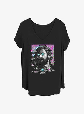 Marvel Thor: Love And Thunder Glitch Thor Girls T-Shirt Plus