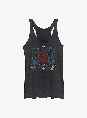 Marvel Ms. Line Drawing GIrls Raw Edge Tank