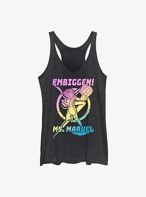 Marvel Ms. Gradient GIrls Raw Edge Tank