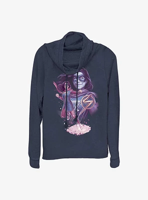 Marvel Ms. House Of Mirrors Cowlneck Long-Sleeve Girls Top