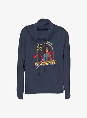 Marvel Ms. Retro Cowlneck Long-Sleeve Girls Top