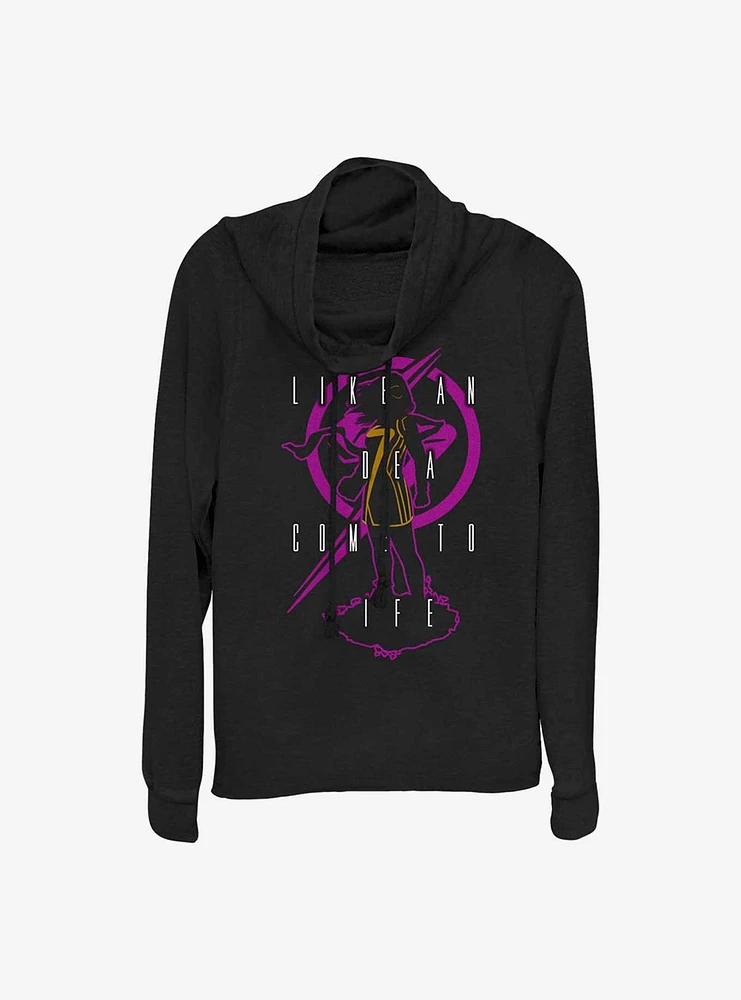 Marvel Ms. Silhouette Cowlneck Long-Sleeve Girls Top