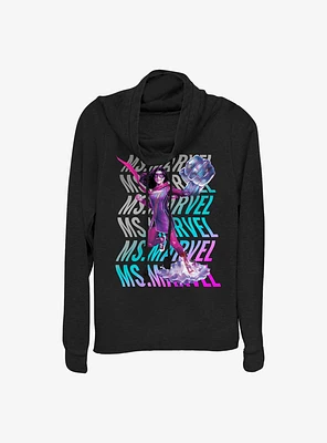 Marvel Ms. Wave Cowlneck Long-Sleeve Girls Top