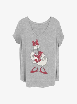 Disney Daisy Duck Snowflaked Girls T-Shirt Plus