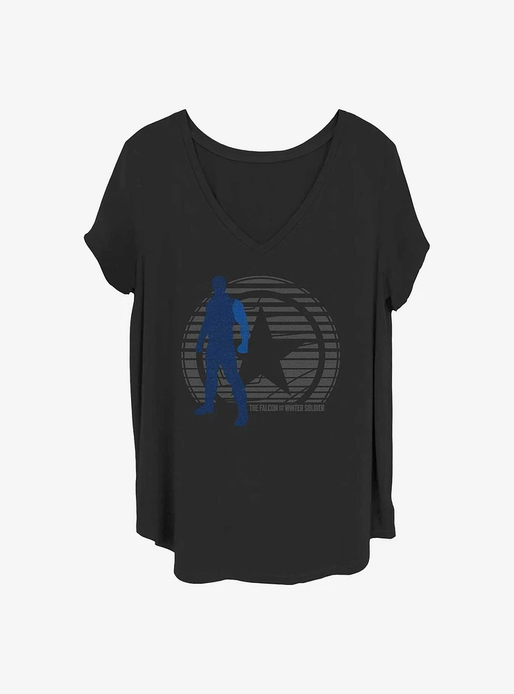 Marvel the Falcon and Winter Soldier Simple Lockup Girls T-Shirt Plus
