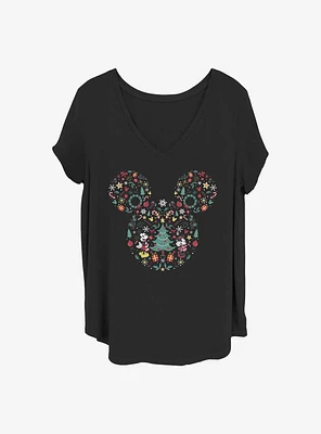 Disney Mickey Mouse & Minnie Holiday Ear Fill Girls T-Shirt Plus