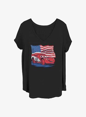 Disney Pixar Cars Lightning Flag Girls T-Shirt Plus
