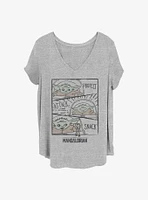 Star Wars The Mandalorian Child Doodle Panels Girls T-Shirt Plus