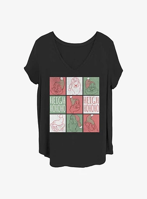 Disney Princesses Santa Squares Girls T-Shirt Plus