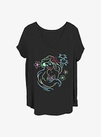 Disney The Little Mermaid Ariel Lights Girls T-Shirt Plus