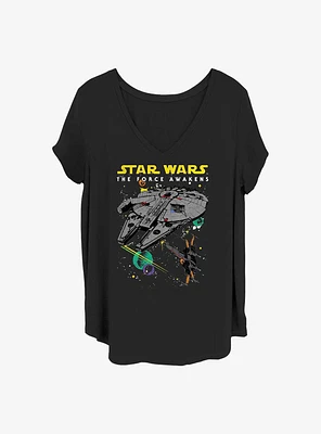 Star Wars: Episode VII - The Force Awakens Lined Up Girls T-Shirt Plus