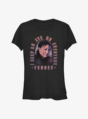 Star Wars The Book of Boba Fett Fennec Smirk Girls T-Shirt