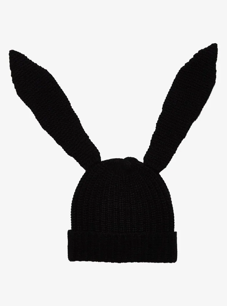 Black Bunny Ears Beanie
