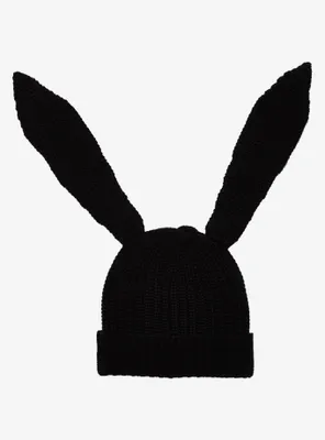 Black Bunny Ears Beanie