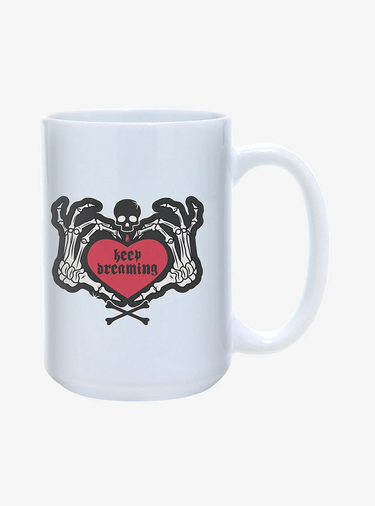 Keep Dreaming Skeleton Heart Mug 15oz