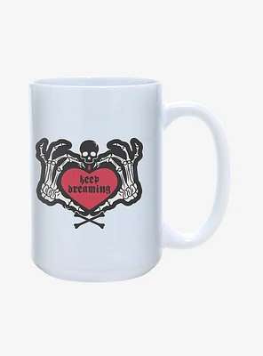 Keep Dreaming Skeleton Heart Mug 15oz