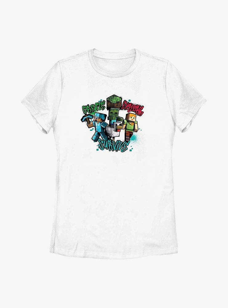 Minecraft Create Survive Womens T-Shirt