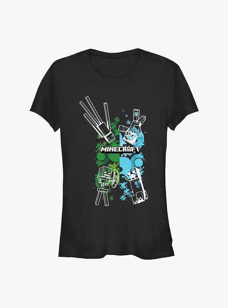 Minecraft Clash of Mobs Girls T-Shirt