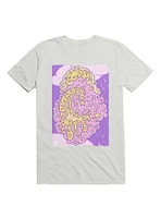 Kawaii Custard Cat Melting On A Cloud Purple Sky T-Shirt
