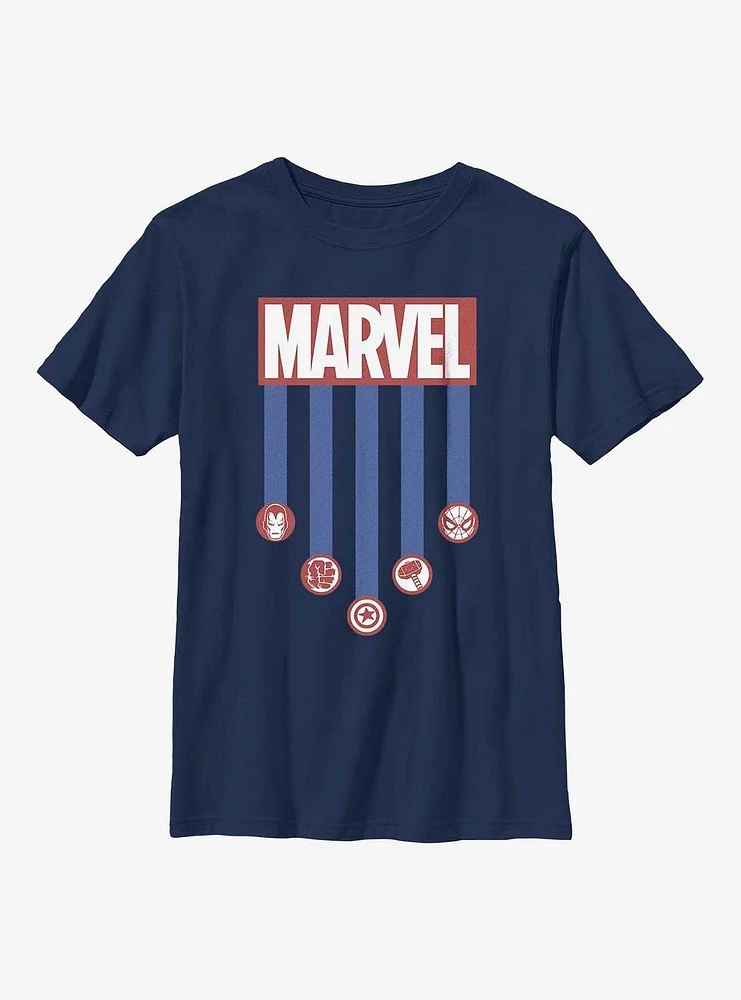 Marvel Americana Stripes Youth T-Shirt