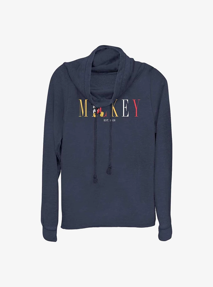 Disney Mickey Mouse Classic Cowl Neck Long-Sleeve Top
