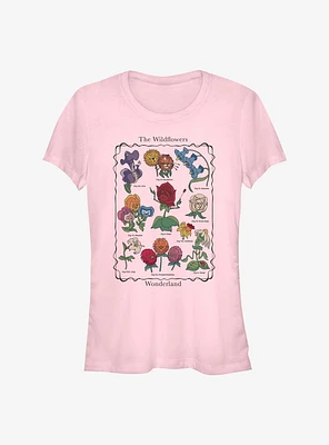 Disney Alice Wonderland Wildflowers Chart Girls T-Shirt