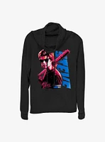 Stranger Things Steve Hello Ladies Cowl Neck Long-Sleeve Top