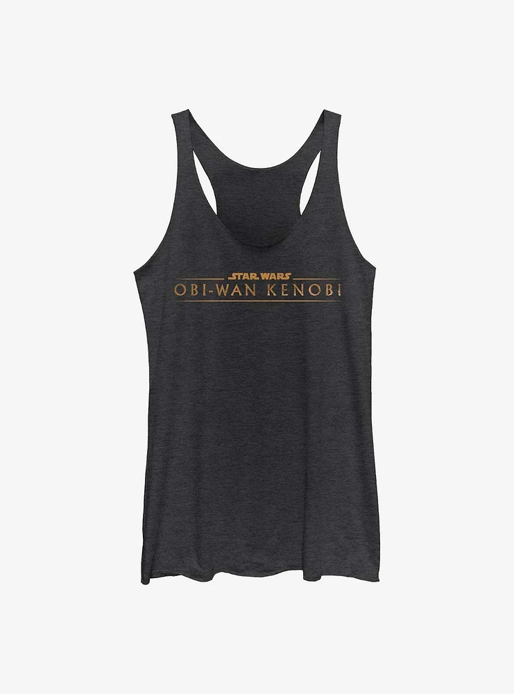 Star Wars Obi-Wan Gold Logo Girls Raw Edge Tank