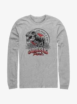Jurassic Park T Rex Finds A Way Long Sleeve T-Shirt